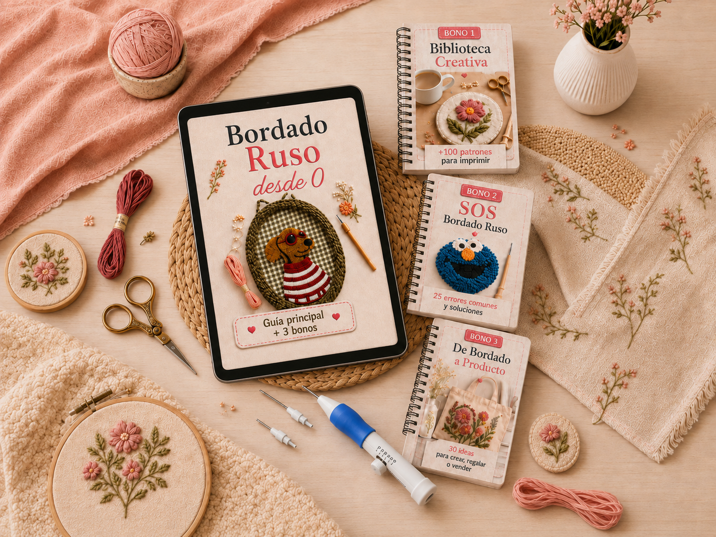 Combo completo Bordado Ruso desde 0